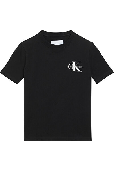Calvin Klein Göğüs Kısmında Tek Logolu Çocuk Siyah Kısa Boy T-Shirt