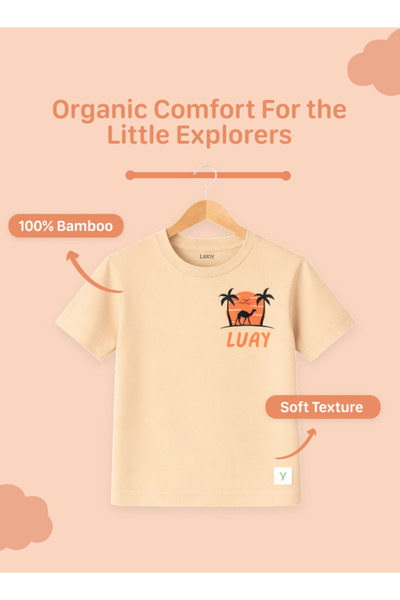 luay 100% Bamboo-Based Ultra-Soft Fabric T-Shirt for Boys Short Sleeve Casual Wear for Kids Set Of 4