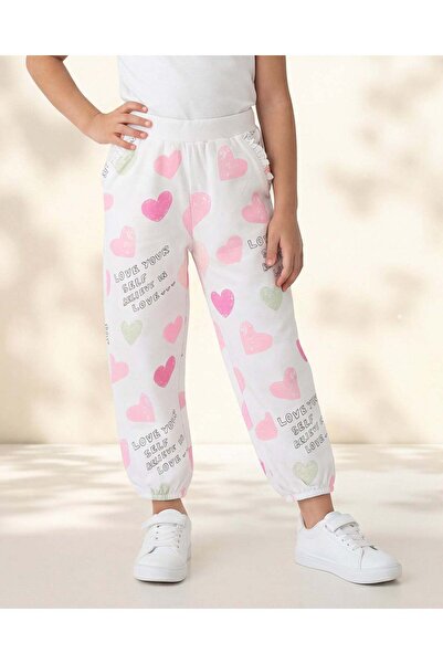 REDTAG Girls White Plain Track Pants