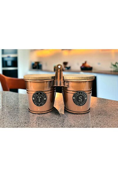 Empressco 2'li Ahşap Kulplu Kapaklı Çay Ve Kahve Kavanoz Seti The One