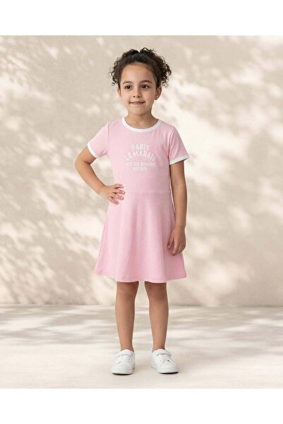REDTAG Girls Pink Paris Printed Dress