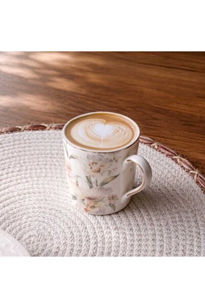 Evidea Kitchen Flowery Kupa - Beyaz - 240 ml