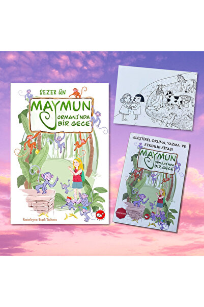Beyaz Balina Yayınları ليلة واحدة في غابة القرد / كتاب الأنشطة / هدية تلوين ا...