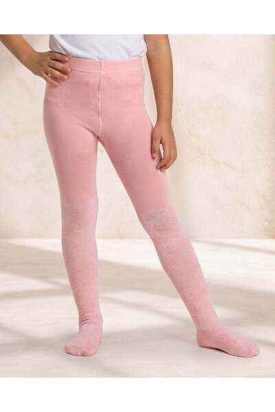 REDTAG Girls White And Pink Jacquard Design Tights 2 Pairs