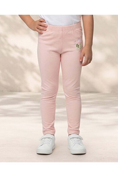 REDTAG Girls Pink Floral Placement Print Leggings