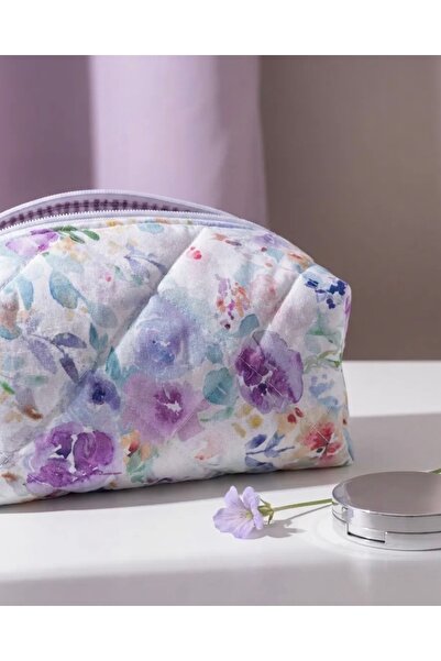 Lulishop Floral Print Fabric Makeup Bag Si Medium Size