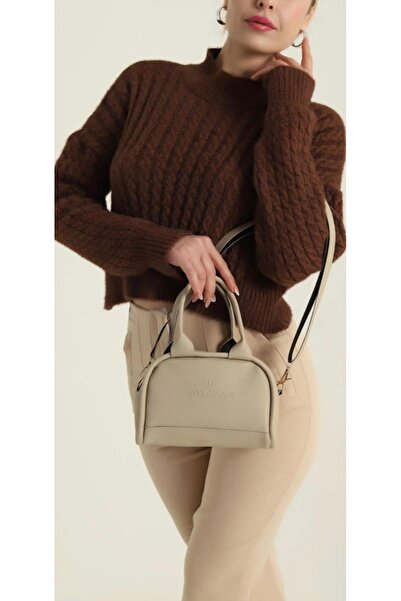 GünayModa Tote bag bej rengi askılı ayarlanabilir çanta