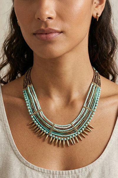 PETEK AKSESUAR Beaded Elegant Ethnic Design Necklace