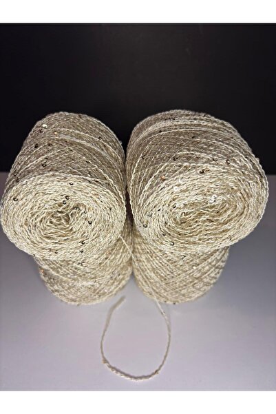 Ana&Kuzusu İplik قطن إكرو فيسكوز، ترتر ذهبي (صيفي، موسمي ) خيط حياكة 200 جرام