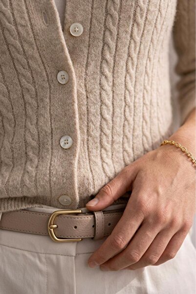 Ferraro Bej închis cu amestec de bumbac de tranziție Cardigan tricotat pentru...