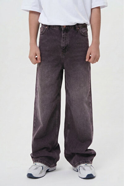 HayKids Pantaloni de blugi pentru bărbați, cu picior larg, stil baggy, cu asp...