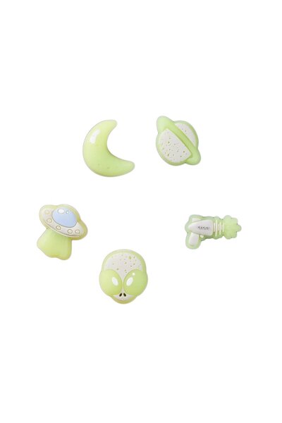 Crocs Set de 5 accesorii spațiale Jibbitz care strălucesc în întuneric