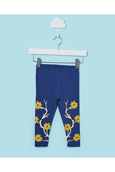 REDTAG Infant Girls Navy Skinny Fit Leggings