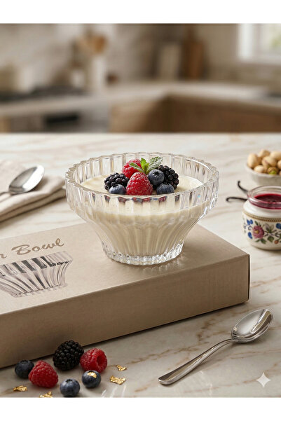 METAKEY3D طقم فاخر من 6 أوعية للحلوى والآيس كريم من الزجاج الكريستالي بتصميم ...