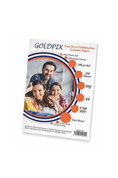 Goldpix ورق سبلميشن A4 108 جرام سريع الجفاف ورق نقل حراري 100 ورقة