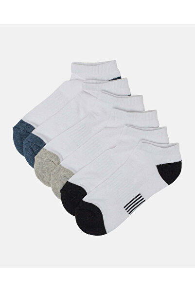 REDTAG Senior Boys White Sports Ankle 3 Pairs Socks Set