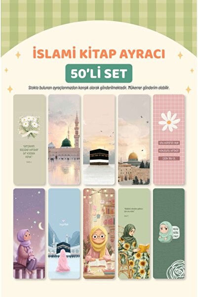 MuslimWalk 50 ADET ÇOKLU İSLAMİ AYRAÇ SETİ