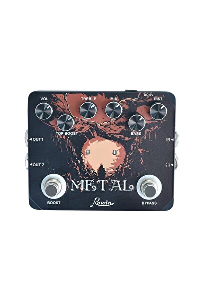 Choice1 WHITE Rowin Electric Guitar Pedal Heavy Metal Distortion Dual Footswi...