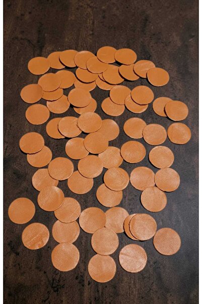 ELİS Hakiki (Gerçek) Deri Daire (Pul) Figürü 3.5 cm Turuncu 75 Adet