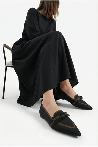 WHİTE LİNE 216 Γυναικεία πλεκτά πουλόβερ με φιόγκο Μπαλαρίνα