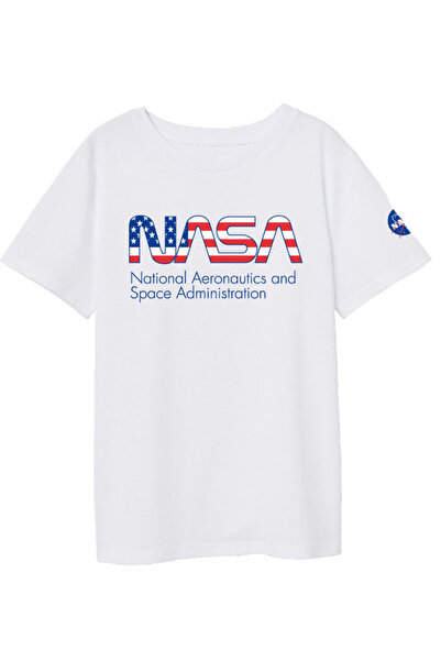 Nasa Tricou, MS, bumbac, National Aeronautics, alb