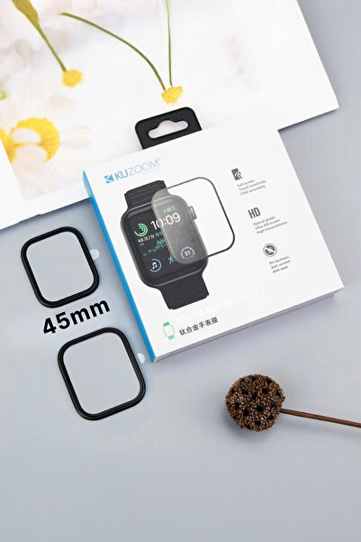 Kuzoom S7/S8/S9-45Mm Compatible Titanium Frame Hd Smart Watch Screen Protecto...