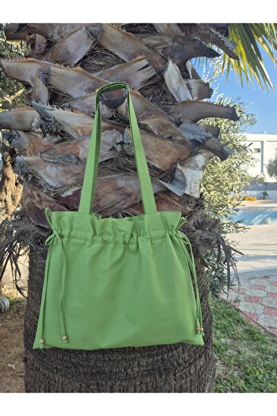Handream Peanut Green Duck Fabric Lining/ Bü Ruched Muz Ça Bag