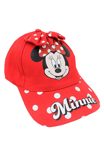 Minnie Mouse Cap for girls, cotton, with bow, red