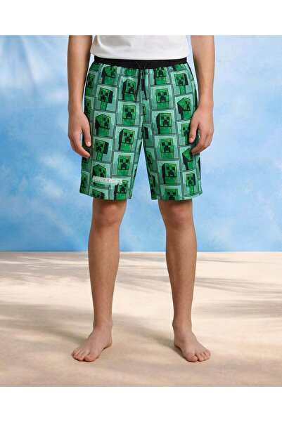 REDTAG Senior Boys Green Swim Shorts