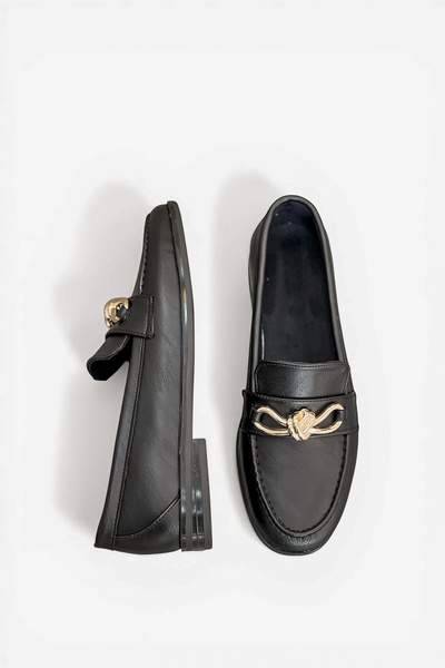 Elexus Γυναικεία Ορθοπεδική Σόλα Loafer με Χρυσή Λεπτομέρεια Πόρπης