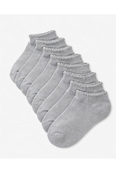 REDTAG Junior Girls Mid-Grey Scallop Edge Low Ankle Socks - Pack of 5