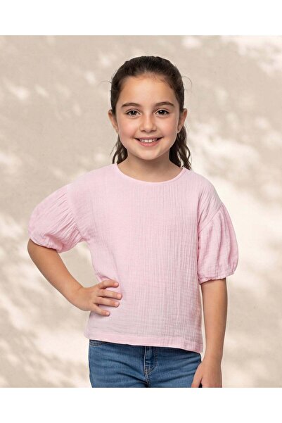 REDTAG بلوزة وردية كاجوال للبنات من قماش الشاش مزدوج