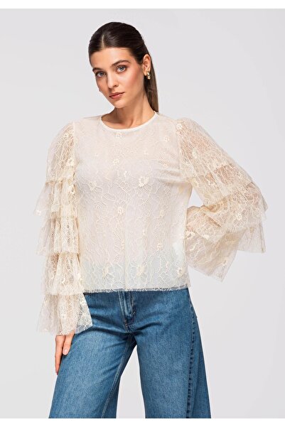 OMBRE Women's Elegant Lace Blouse OW-TS-E0008