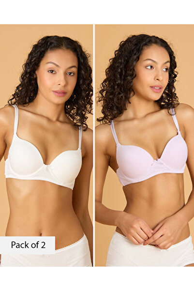 REDTAG Women Assorted 2 Pack Printed Plunge Bras