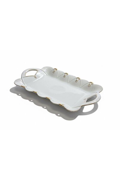 ROY KING LALİLA GOLD DİKD.KULPLU SUNUM TABAK 38*22 CM