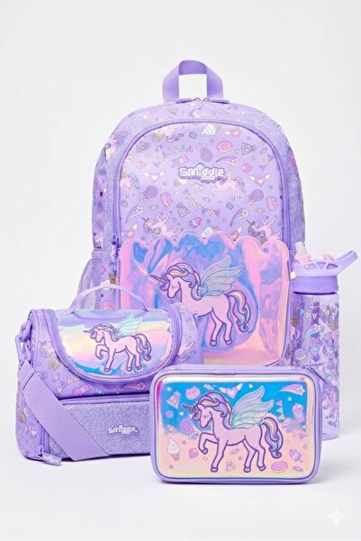 SMIGGLE Fun Fair 4’lü Okul Seti – Sırt Çantası, Beslenme Çantası, Hardtop Kal...