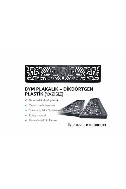PASPRO OTOMOTİV BYM Yazısız Dikdörtgen Plastik Plakalık – Dayanıklı Standart ...