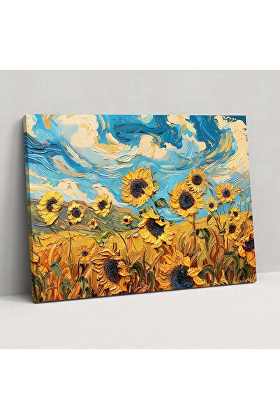 Popcas Vincent Van Gogh Ayçiçeği Duvar Sanatı - Kanvas Tablo Duvar Sanatı