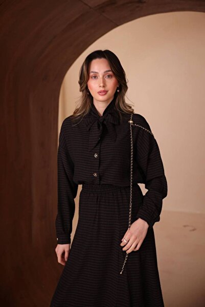 VOICTEC Square Pattern Premium Quality Modal Skirt Blouse Double Set