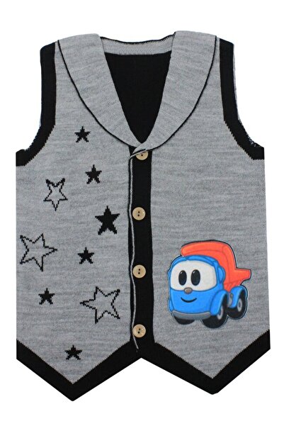 PRICHINDEL Knitted Vest, Acrylic, Leo Truck, Gray