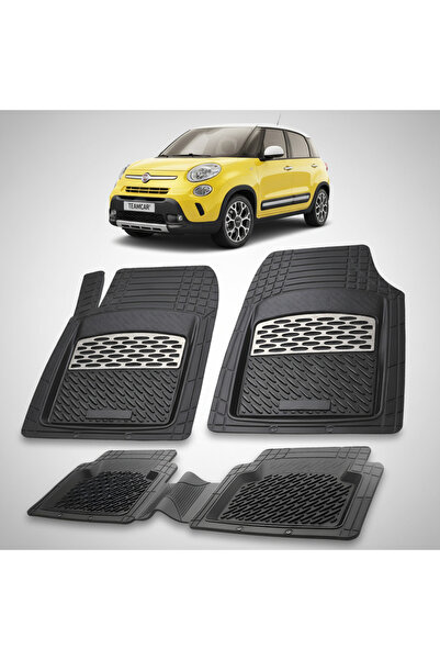 TEAMCAR Πατάκια δαπέδου συμβατά με Fiat 500L Trekking 2013-2017 | Ασημί