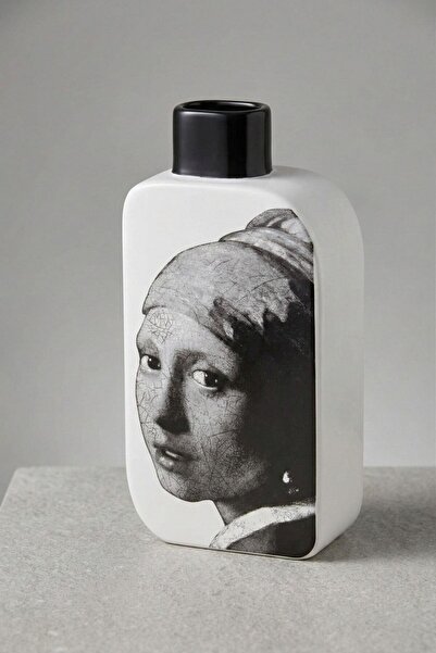 SETABIANCA Ceramic Decorative Vase 21 cm – Girl with Pearl Earring Modern Liv...