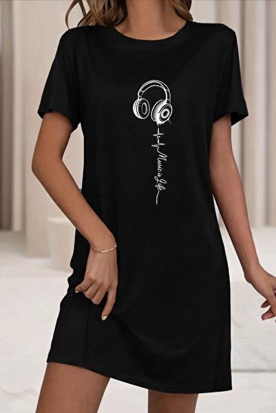 HOFFNUNG Tricou unisex cu mânecă scurtă, guler rotund, cu imprimeu căști, cul...