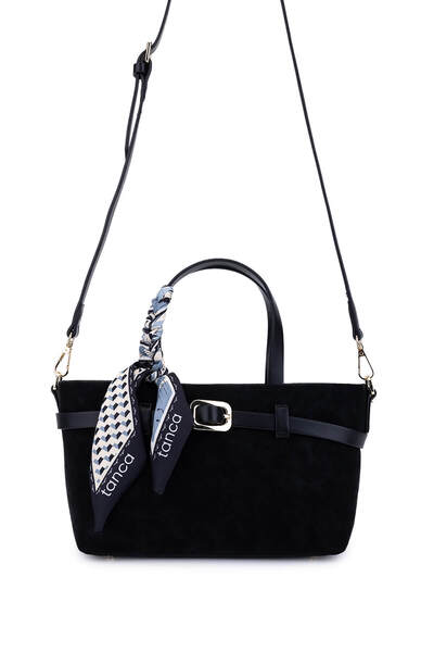 Tamer Tanca Women's Faux Leather Black Shoulder Bag
