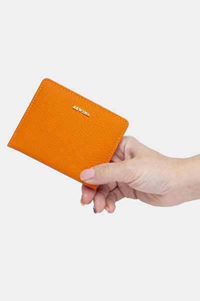 REWİNA Massarelli X Genuine Leather Women's Card Holder Orange Mcz9109