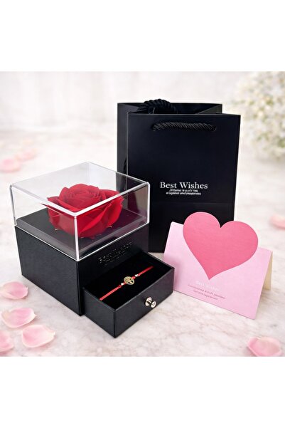 velve Trandafir de sapun in cutiuta, cu sertar, bratara si felicitare cadou, ...