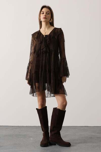 vuvutasarım Lace Detailed Women's Dress 35530