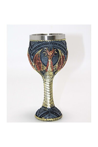 Store Ejderha Tasarımı 3D Kabartmalı Çelik Kadeh Bardak 7*17 Cm