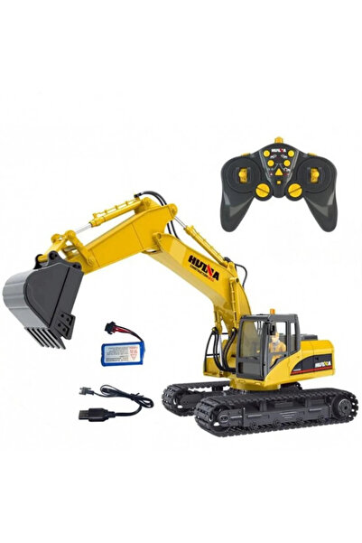 Huina Excavator RC cu găleată metalică, 15 funcții, scară 1:14, 2,4 GHz