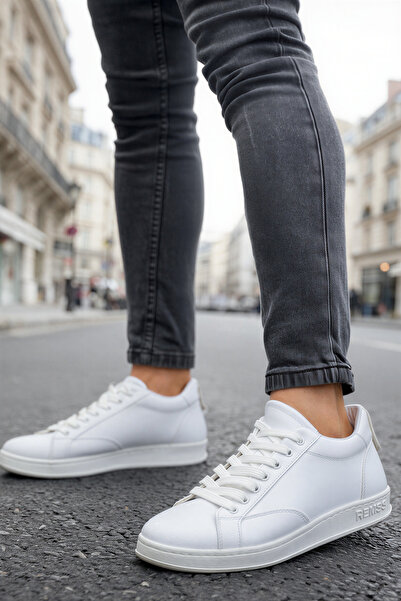 BASOLES White Men's Sneakers Lace-Up Sneakers Daily Comfortable Casual Sneakers